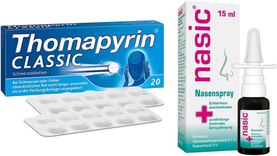 Thomapyrin Classic (20stk) und Nasic Nasenspray (15ml) 1Pck