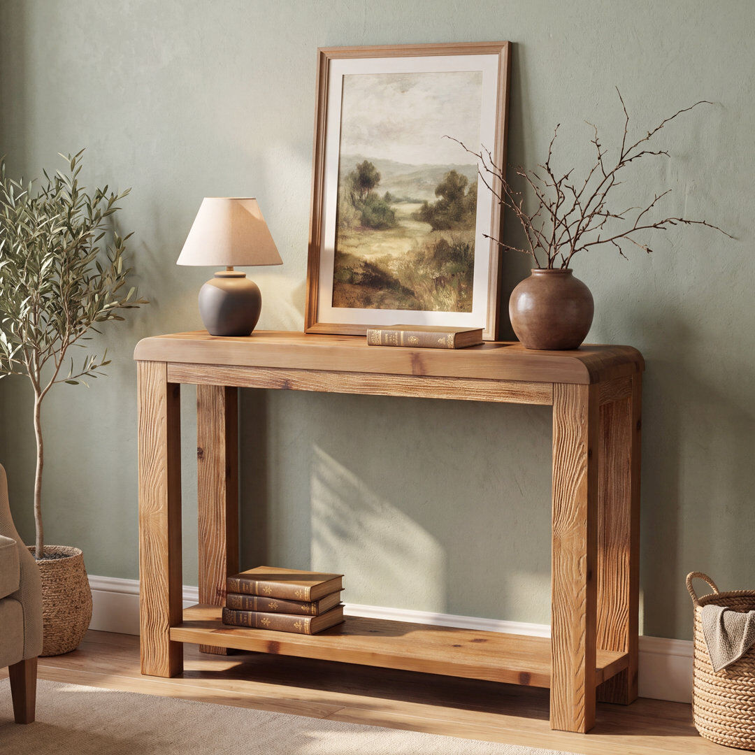 Blue Elephant 110.1 cm W Solid Wood Top Console Table