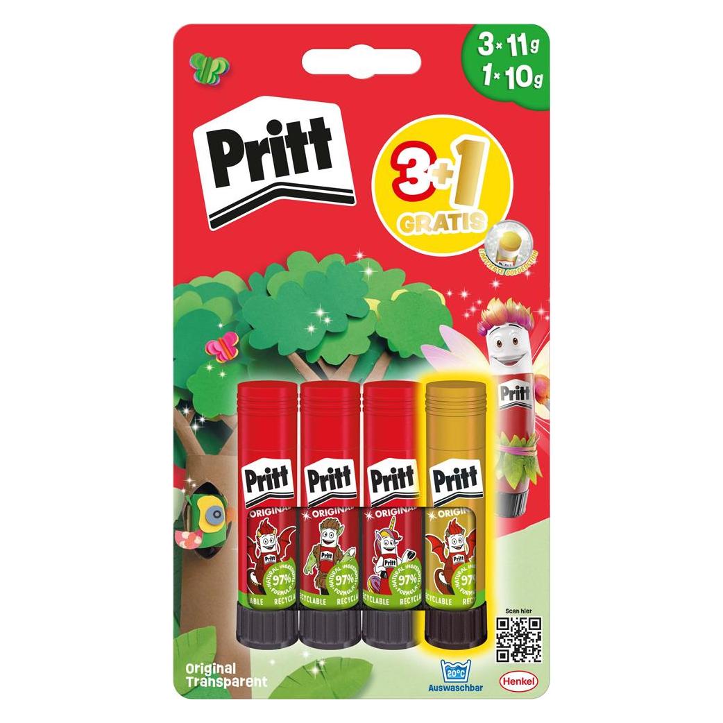 Pritt BTS Klebestift 3x11g Original + 1x10g Gold (43 g, 4x) (900263)