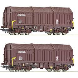 Roco 6600132 Packwagen DC Wagenset mit zwei Teleskophaubenwagen. Gattung Shimmns