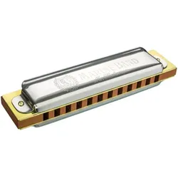 Hohner Marine Band 364/24 D Diatonische Mundharmonika (Mundharmonika, Diatonisch), Blasinstrumente, Silber, Braun
