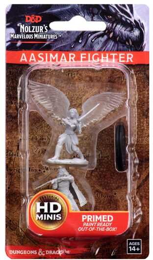 Wiz Kids LLC Nolzur’s Marvelous Miniatures Female Aasimar Fighter for Dungeons & Dragons, Unpainted, Primed and Ready to Paint