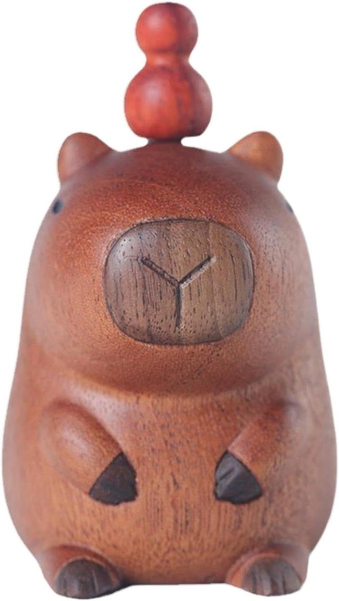 Miniatuur Dier Sculptuur - Houten Figuur Ornament met Schattig Cartoon Design voor Huisdecoratie