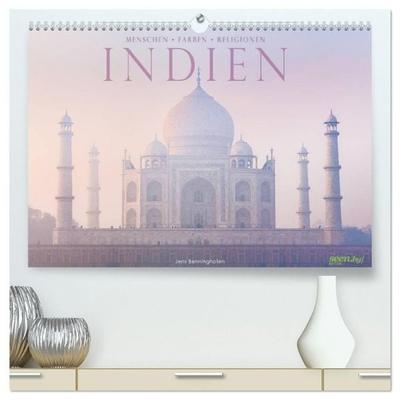 Indien: Menschen • Farben • Religionen (hochwertiger Premium Wandkalender 2027 DIN A2 quer), Kunstdruck in Hochglanz