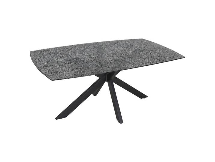 Carryhome Esstisch, Grau, Schwarz, Metall, Glas, rechteckig, eckig, 100x76x180 cm, Esszimmer, Tische, Esstische, Glastische