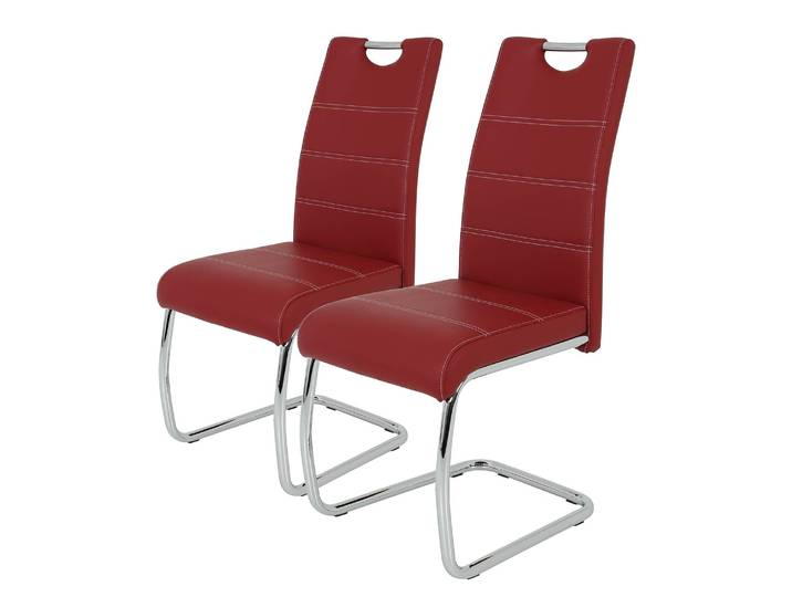 Freischwinger La Paz Kunstleder 43 x 98 x 59cm Rot/Rot 2er Set