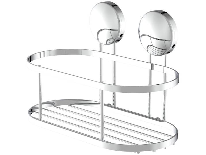 Duschablage EISL, silber (chrom), B:22cm H:8cm T:11cm, Edelstahl, Regale, Duschablage, Kleben o. Bohren, rostfreier Edelstahl, Duschregal für Shampoo & Co