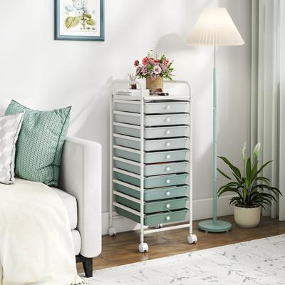 Lirago 10 Drawer Rolling Storage Cart Organizer with 4 Universal Casters