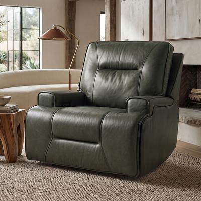 Furniture of America Premier Lyle Modern Leather Zero Gravity Power Recliner with USB Charger