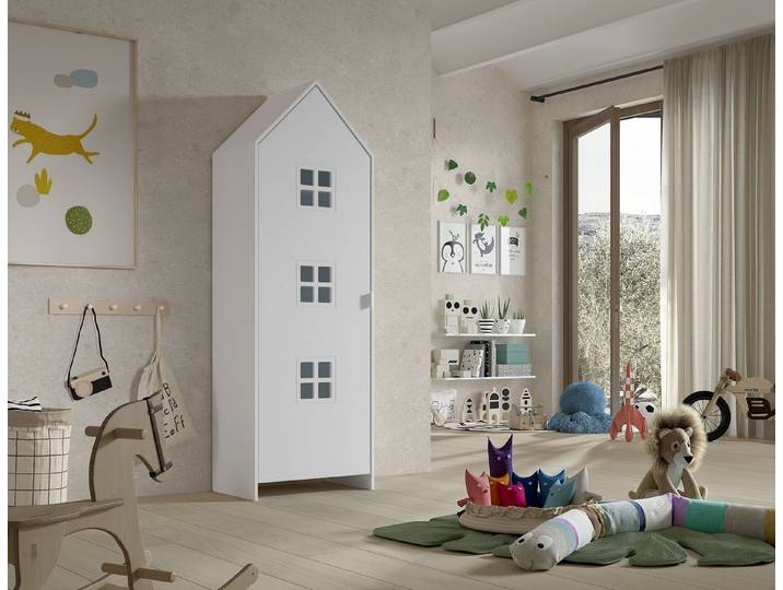 Vipack Kleiderschrank CASAMI BRUGES in Weiß lackiert, MDF - 57,6x171,3x37cm (BxHxT)