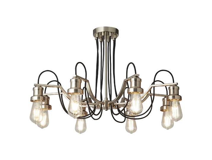 Plafonnier Olivia 8 ampoules 70 x 43 x 70cm Argenté Acier argenté E27