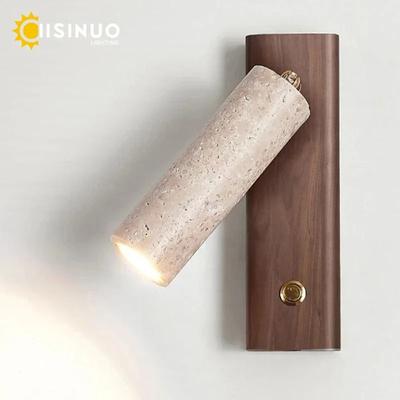 Uplift Picks Wabi Sabi Travertine Wall Lamp Rotating Wood Bedside Light Wabi Sabi Travertine Wall Lamp Rotating Wood Bedside Light