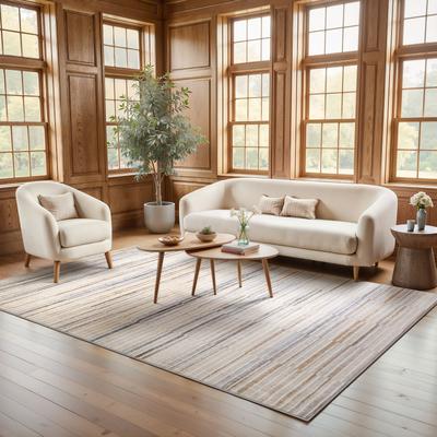 Style Haven Owen Contemporary Layered Stripes Area Rug
