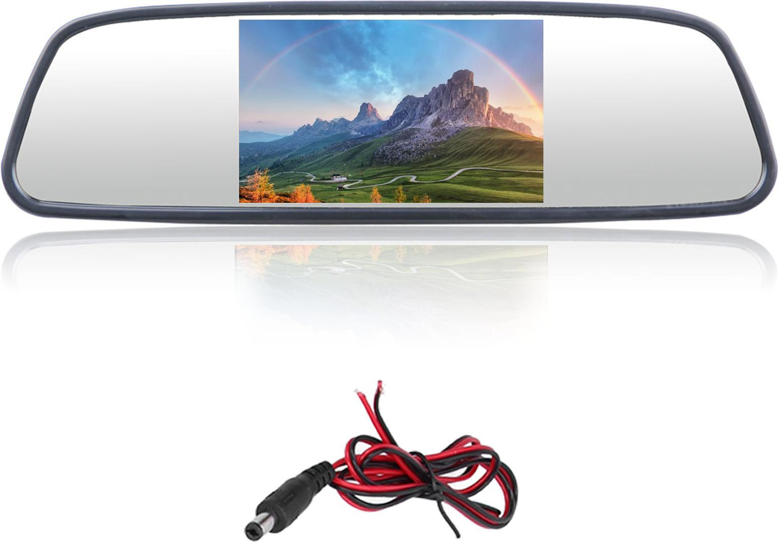Gistuch Universele Achteruitkijkspiegel met 5 inch Display en 2 Ingangskanalen voor Auto, DC12-24V