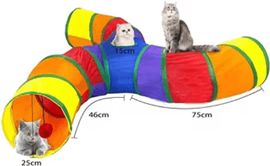 Inspire Picks Rainbow Cat Tunnel Collapsible Interactive Play Tube For Cats & Puppies c3