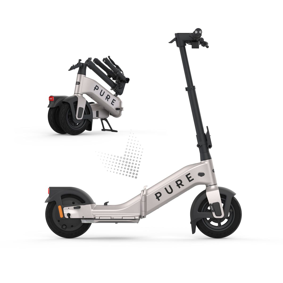 Pure Electric Advance Flex 924 W E-Scooter 9,5 Ah 52 km Reichweite 16,2 kg (Grau) PUREFL-GREY