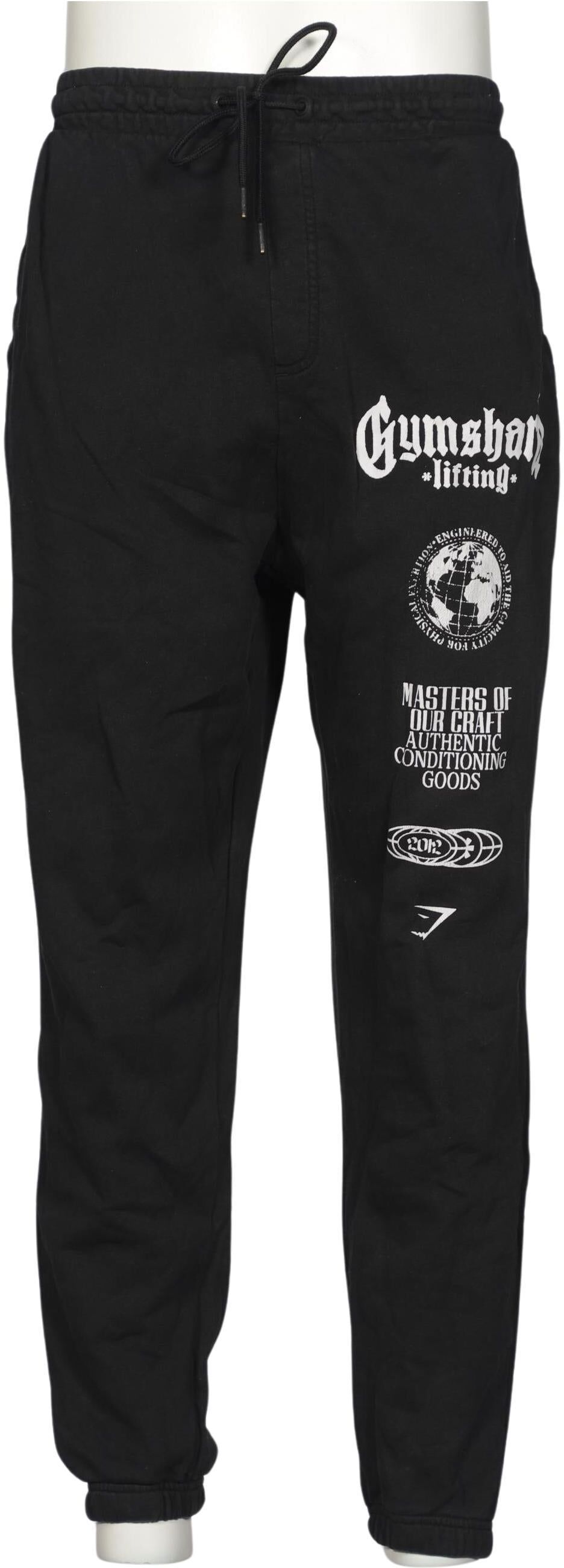 Gymshark Herren Stoffhose, Schwarz, Gr. XL, Baumwolle - Second Hand