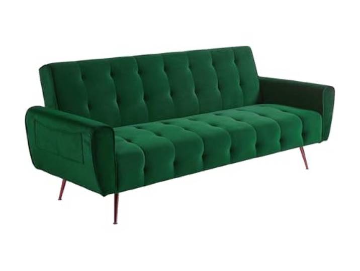 Vente-unique - Schlafsofa 3 Polani - Polyester - tannengrün