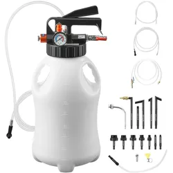 VEVOR Getriebeölpumpe 8 L, Pneumatische Transferpumpe mit 15 ATF-Adaptern, Getriebeöl-Einfüllgerät mit HDPE-Tank, Ölabsaugpumpe, Öleinfüllgerät, Ölfüller, Pumpenwerkzeug für Autos & Boote