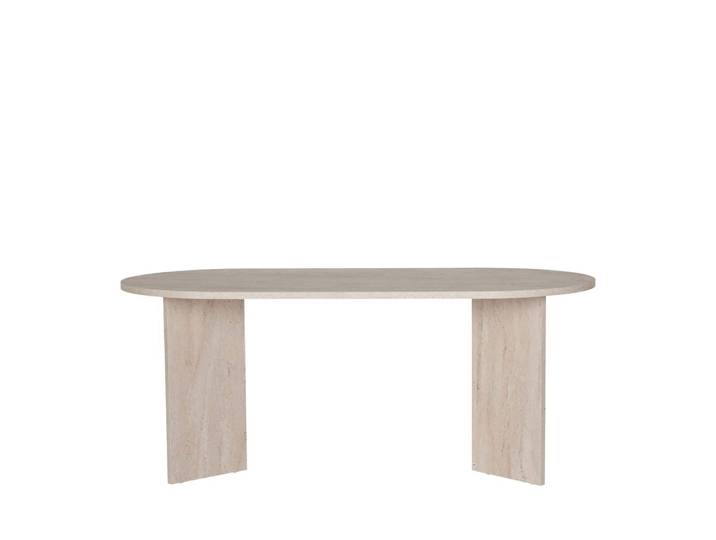 Table à manger 8 personnes effet travertin - beige
