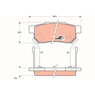 TRW Bremsbelagsatz, Scheibenbremse gdb499 für HONDA ROVER LOTUS