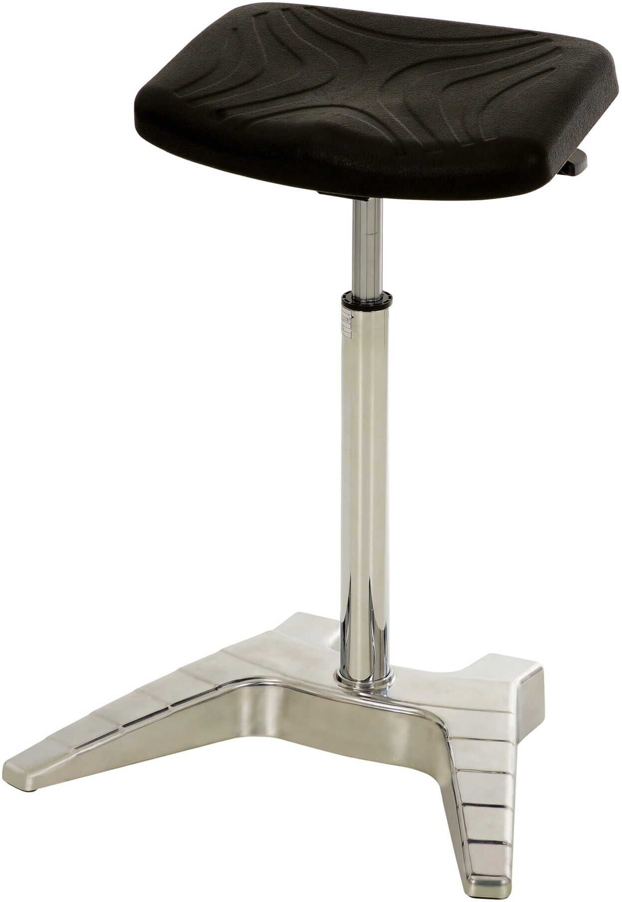 STIER Stehhilfe XL 600–850 mm 12° Neigung schwarz mit Griff und Rollen (907647)