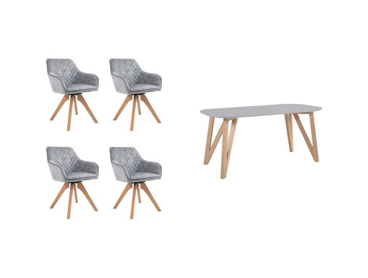 Essgruppe Yasmin grau Samt B 180 T 90 cm 4