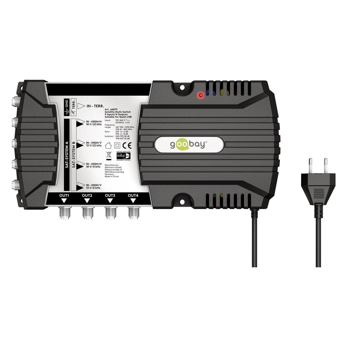 Goobay Sat-Multischalter 9 Eingänge/4 Ausgänge (Multischalter) (64879)
