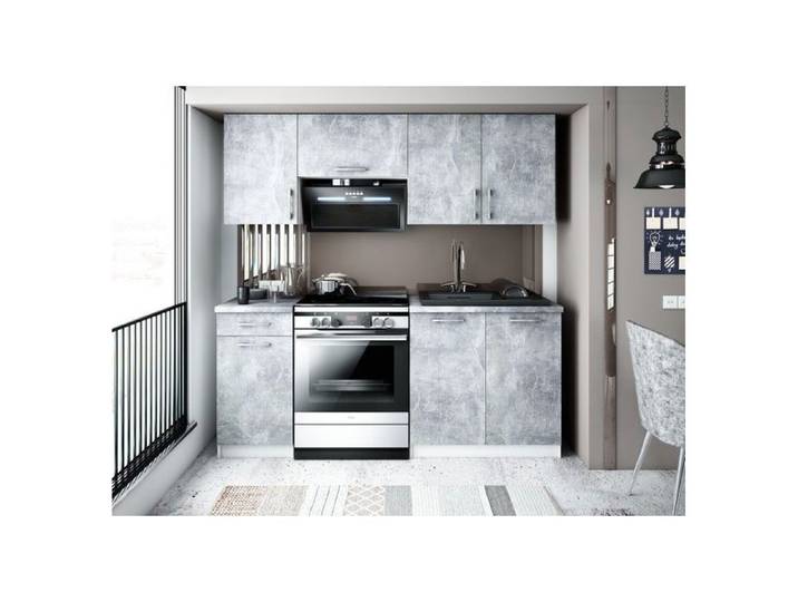 Cuisine leco 180 cm béton plan de travail en béton