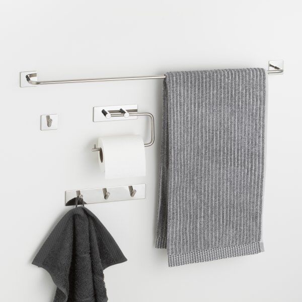 No-Name Selvklæbende Toiletrulleholder, Blank Krom