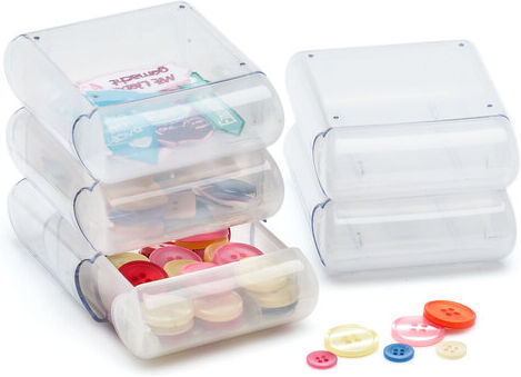 buttinette Aufbewahrungsboxen, Größe: 9 x 7,5 x 3 cm, Inhalt: 5 Stück