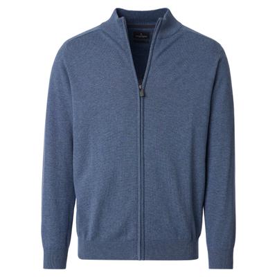 Strickjacke CASAMODA "CASAMODA Strickjacke uni", Herren, Gr. S, königsblau, 100% Baumwolle, Strickjacken Strickjacke