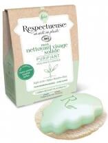 Respectueuse Mon Nettoyant Visage Solide Bio Apaisant 35 g + Porte Savon Végétal Offert - Boîte 1 savon + le porte savon offert
