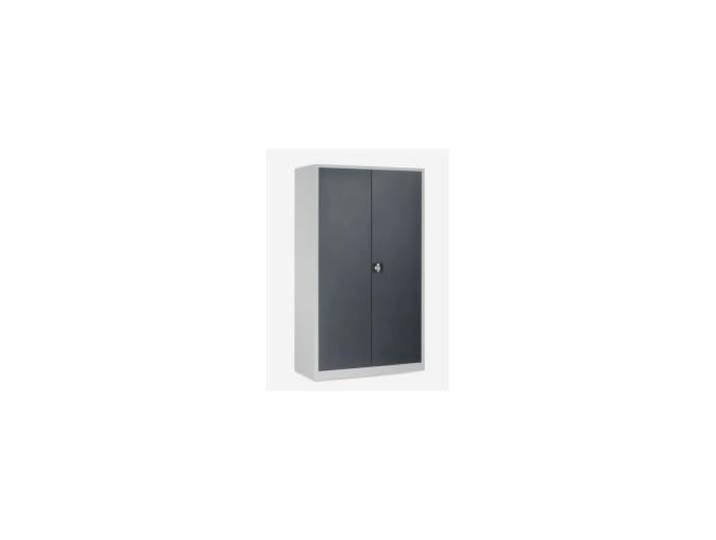 STIER Universalschrank 1950 x 1200 x 420mm mit 4 Fachböden lichtgrau anthrazitgrau verschweißt