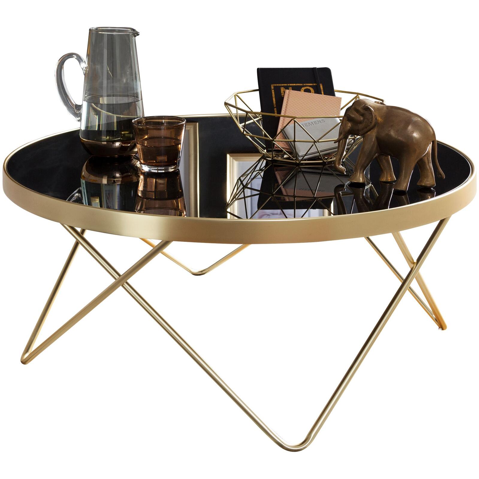 WOHNLING WL5.786 Couchtisch Schwarz 82 cm x 82 cm x 39 cm