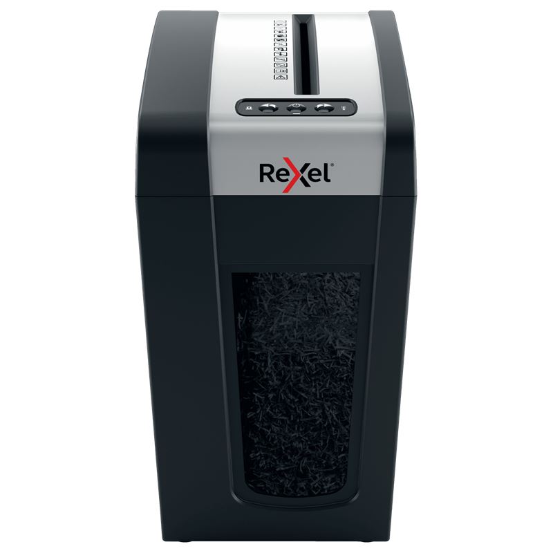 Rexel Secure MC6-SL Aktenvernichter mit Partikelschnitt P-5, 2 x 15 mm, bis 6 Blatt, schwarz