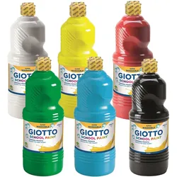 Giotto Schoolpaint, Malfertige Temperafarbe, 1000 ml 6 Farben x 1000 ml Set 1
