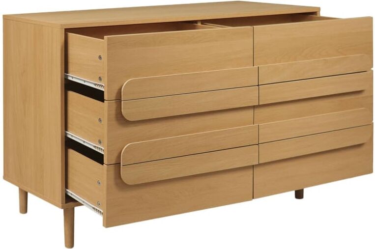 sweeek Commode vintage décor bois de chêne 6 tiroirs Marron 120x75x40cm