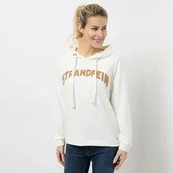 STRANDFEIN Sweatshirt Rundhalsausschnitt Logo-Applikation leger weit