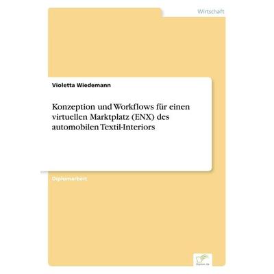 Konzeption und Workflows für einen virtuellen Marktplatz (ENX) des automobilen Textil-Interiors, Taschenbuch von Violetta Wiedemann, GRIN,