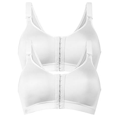 Sport-BH ANITA "Sport BH mit Vorderverschluss Frontline Open", Damen, Gr. 90, Cup A, weiß (weiß weiß), Stoff, Obermaterial: 40% Polyamid PA. 25% Polyester PES. 20% Elasthan EL. 15% Baumwolle CO., BHs Sport-BH