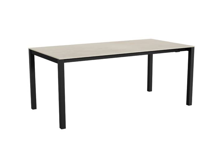 Gartentisch ausziehbar Campo Grande anthrazit / Travertino Romano Keramik/Stahl B 180 T 90 cm - Möbel Konfigurator: Traummöbel individuell