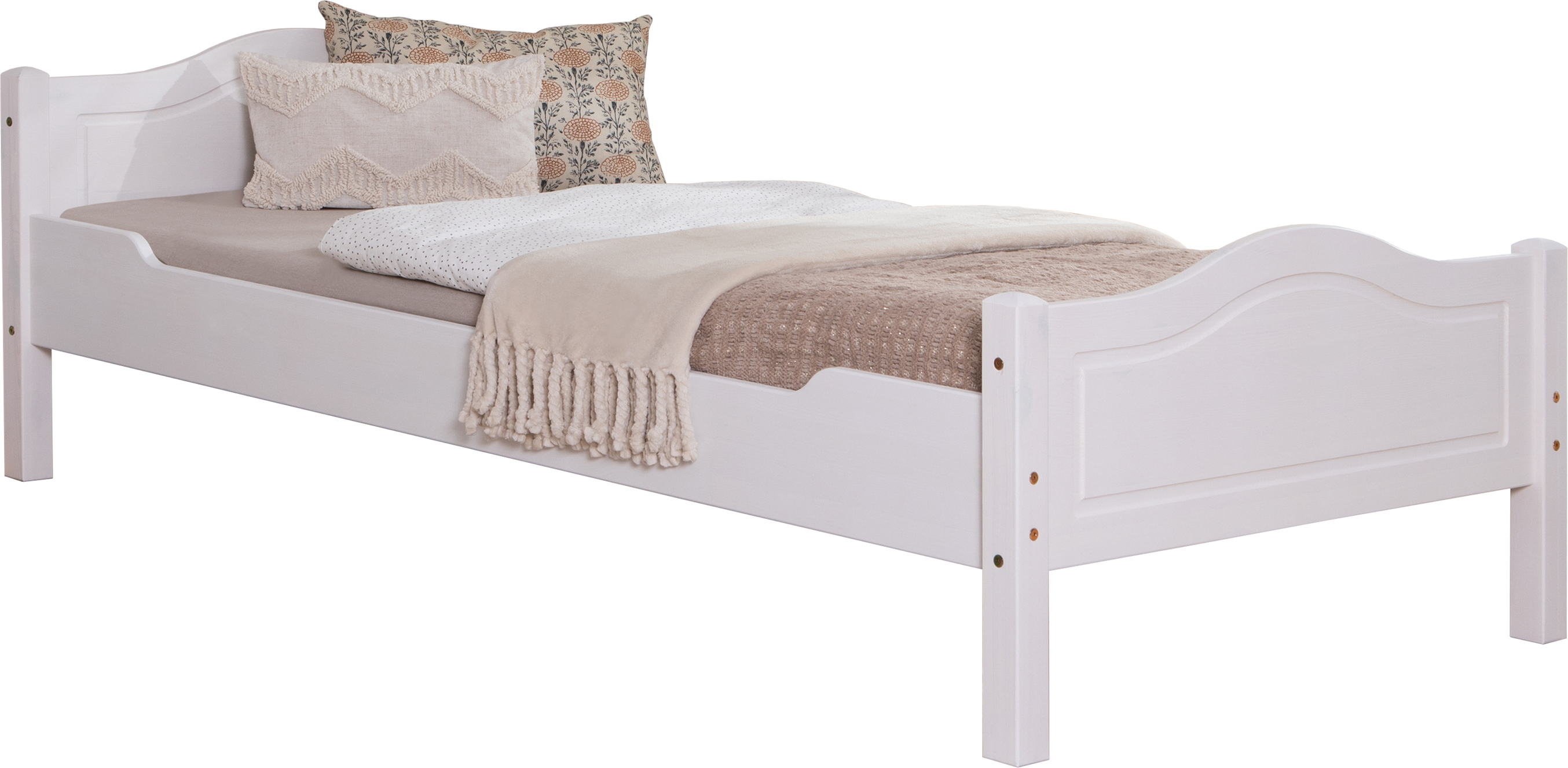 Einzel- und Doppelbett "Rita", verschied. Farben (100 x 200 cm|Weiß)