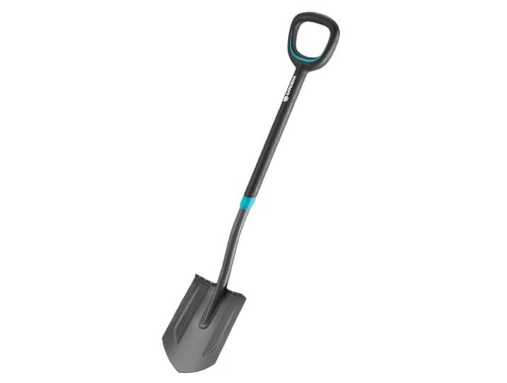 GARDENA ErgoLine spitse spade: Tuinspade van kwaliteitsstaal voor omgraven en spitten, met voetstuk en ergonomische steel, D-handgreep (17012-20)