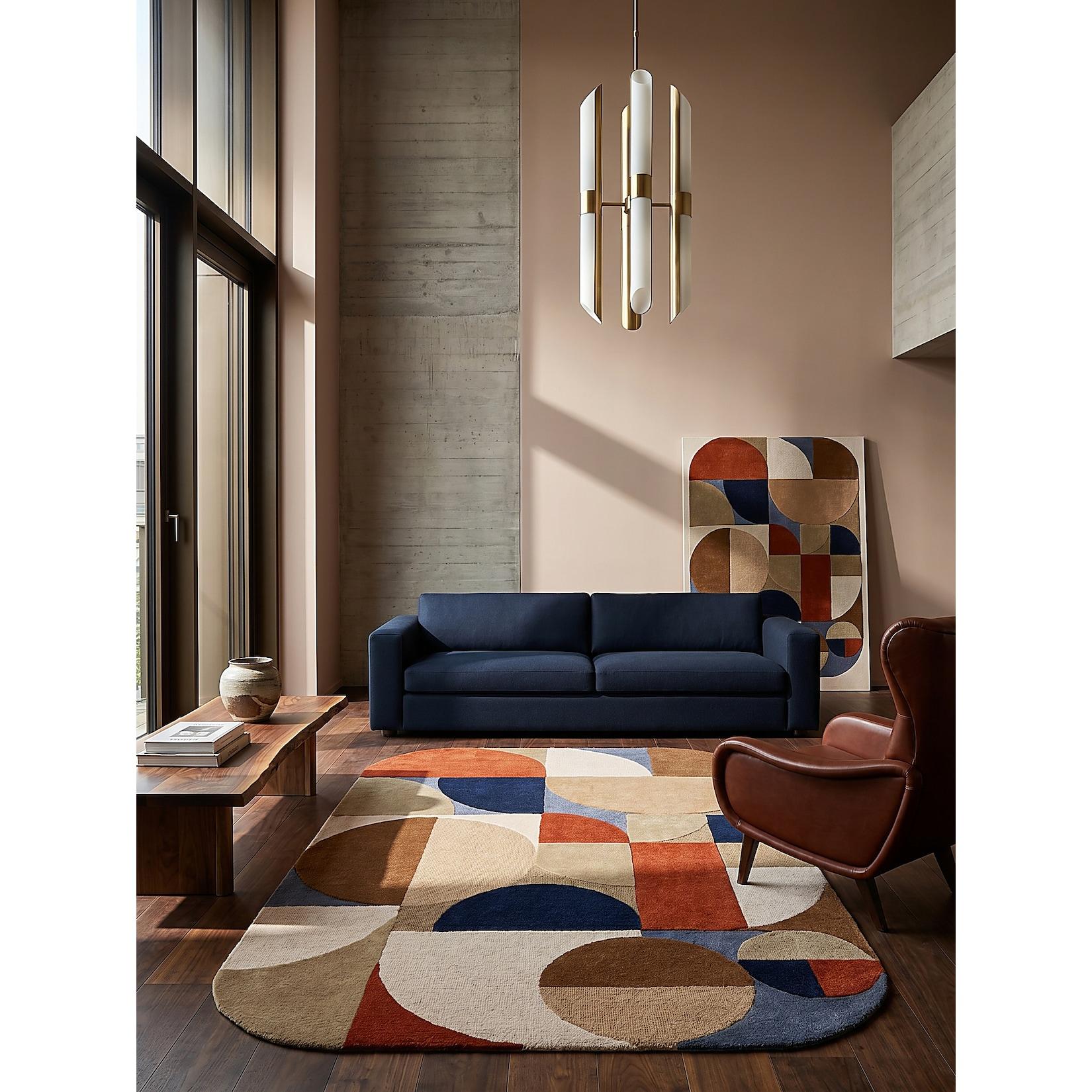 Wollteppich geometrisch Terrakotta 160 x 230 cm - HALLEIN Kadima