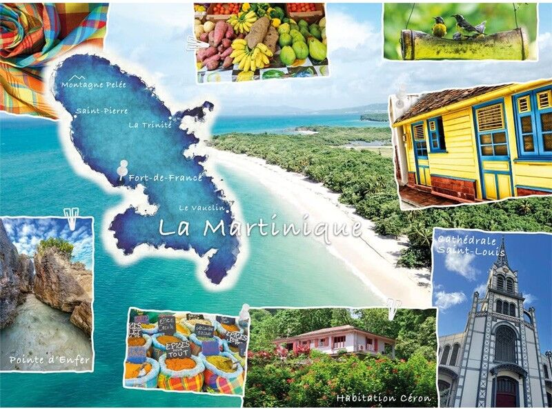 Puzzle 500 pcs Collection Évasion Carte postale de la Martinique - Nathan