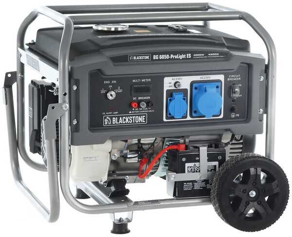 BlackStone BG 6050 - Generatore di corrente carrellato a benzina con AVR e avv.elettrico 4.3 kW - Continua 4 kW Monofase