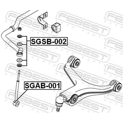FEBEST Lagerung, Achsstrebe SGSB-002 für SSANGYONG