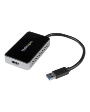 StarTech.com USB 3.0 Super Speed auf HDMI Multi Monitor Adapter Externe Grafikkarte mit Hub Externer Videoadapter T5-302 16 MB DDR2 Schwarz (USB32HDEH)