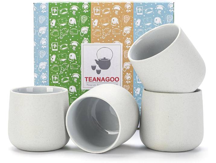 Japanische Teetassen Hellgrau 4er Set